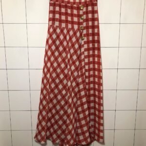 FALDA LARGA CUADROS ROJOS
